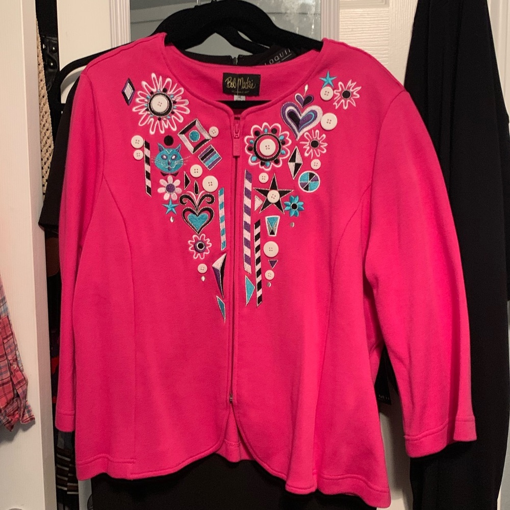 Bob Mackie Embellish Zip Jubilation Jacket XL NWT